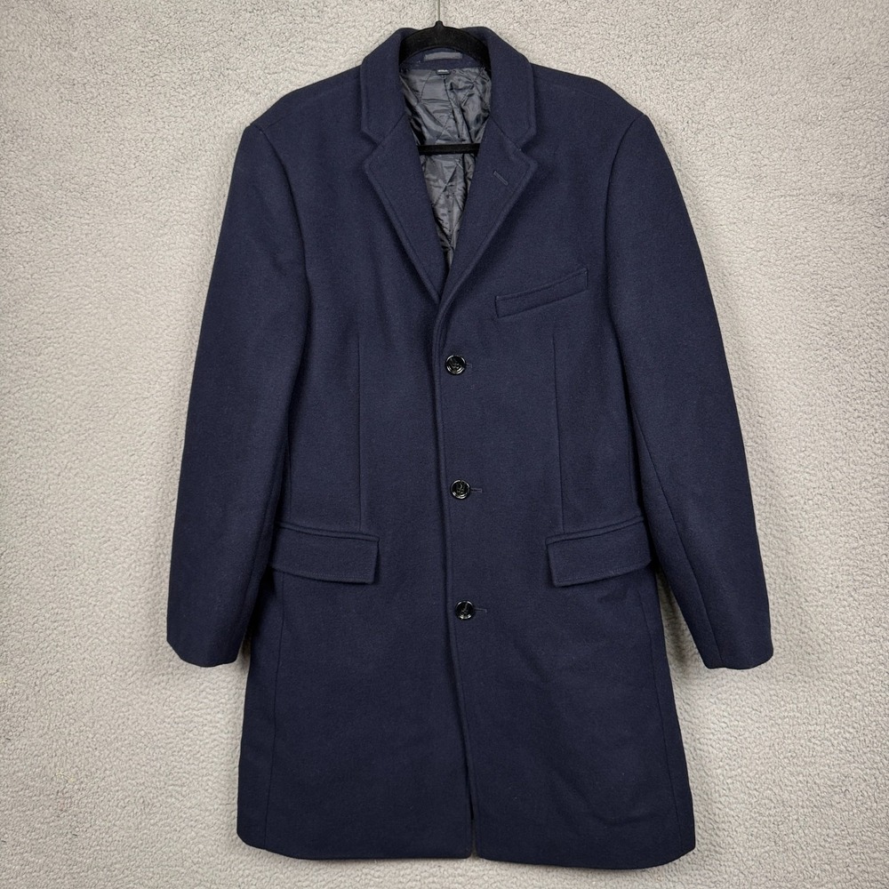 J Crew Coat Mens 40 Navy Blue‎ Thompson Trench Old Money Office Business Preppy